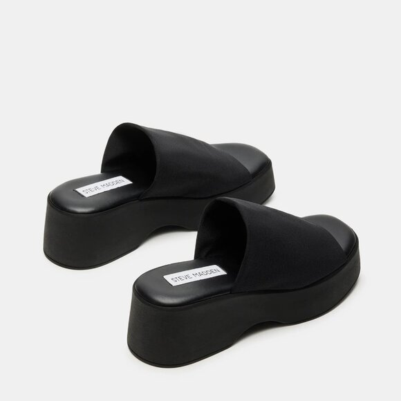 Steve Madden Slinky Size 8 Black Platform Slide Sandals - Picture 5 of 13